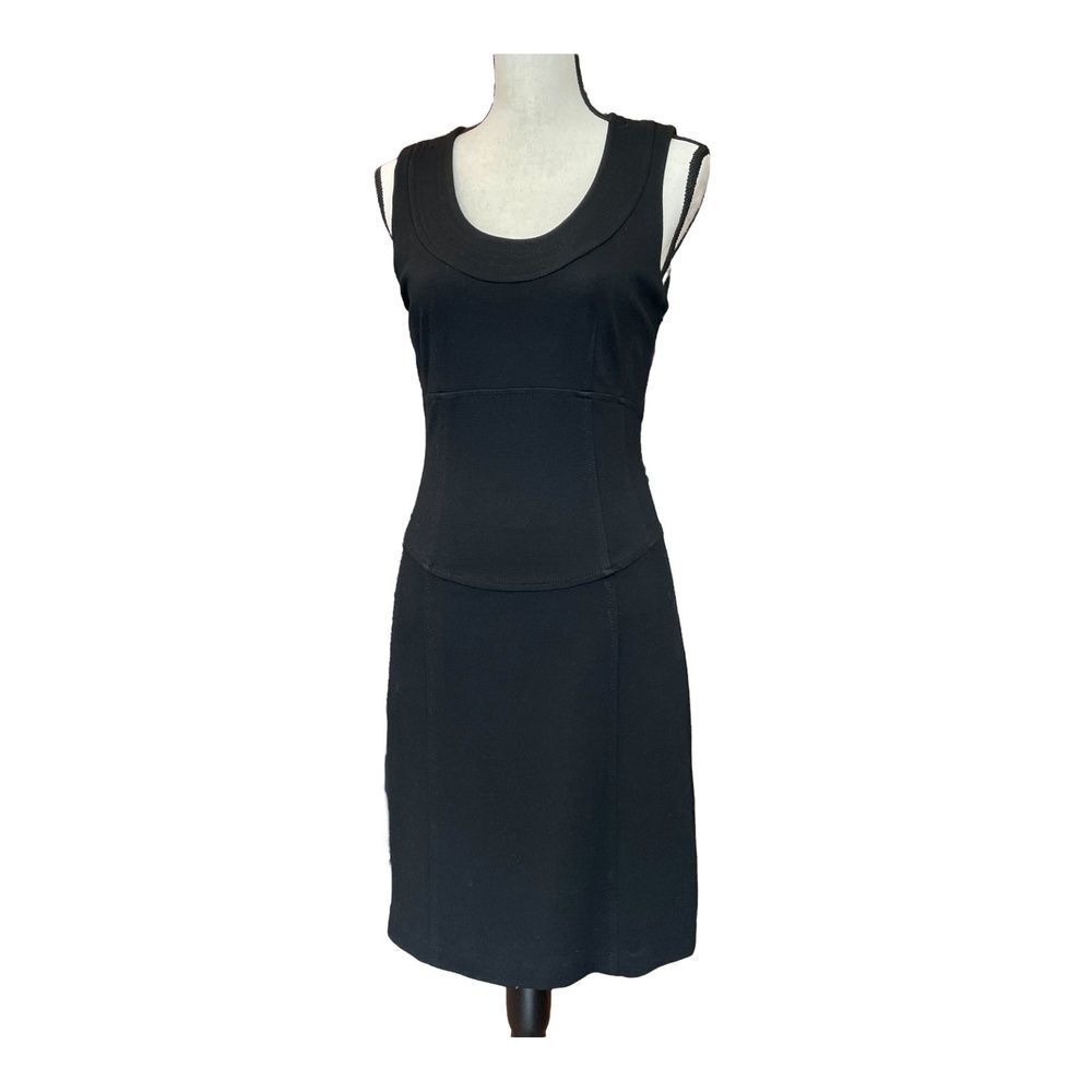 Georgiou Studio Womens Sheath Dress Black Sleeveless Scoop Neck Mini Solid 4